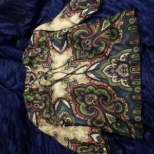 3/4 Sleeve Paisley Blouse